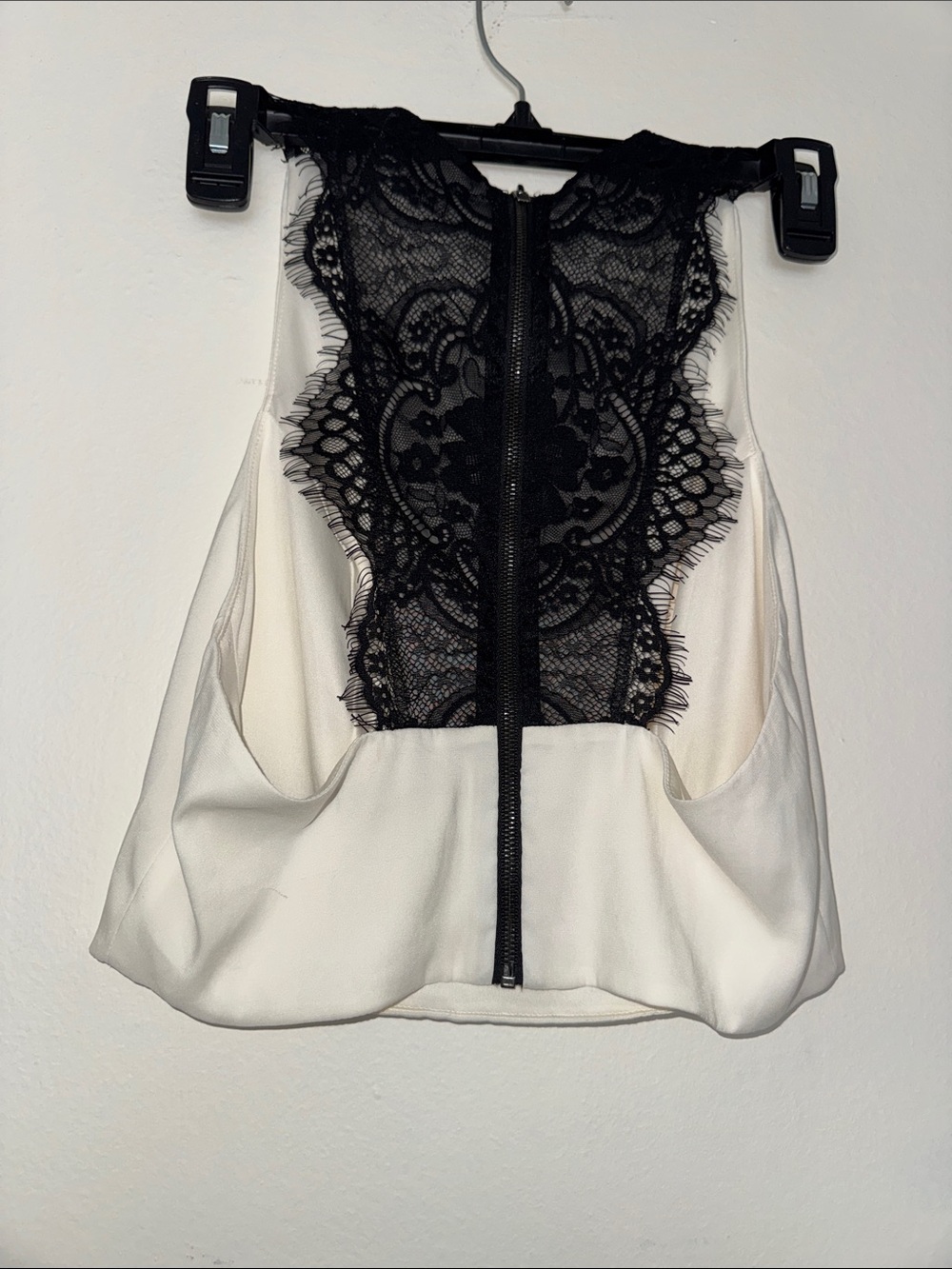 Express Lace-Back Sleeveless Camisole in White and Black
